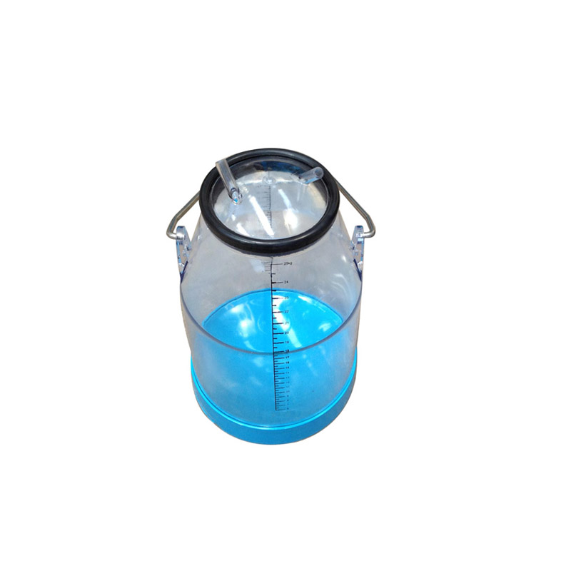 Transparent milking bucket for milking machine