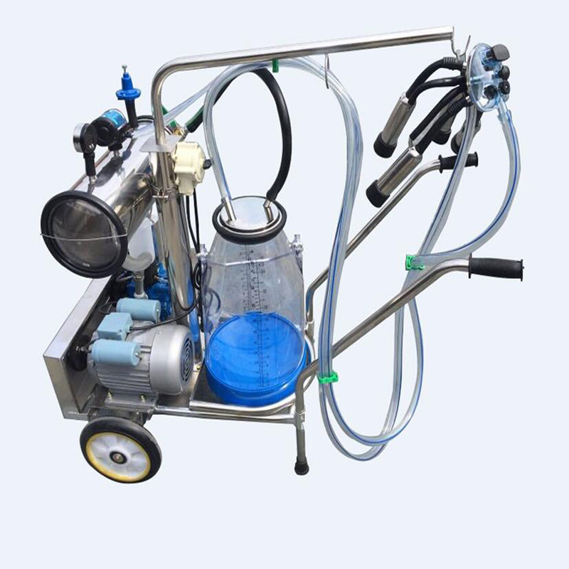 Vacuum pump single bucket milking machine